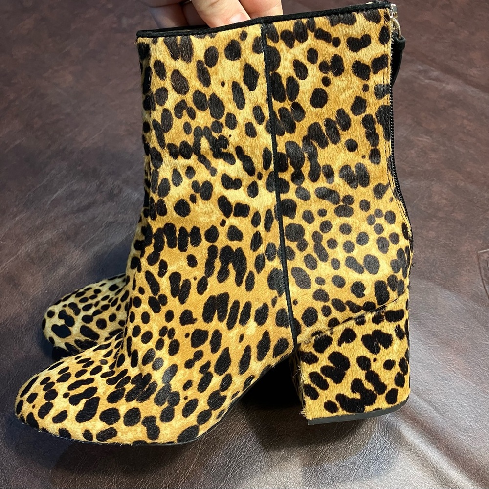 J Crew‎ Sadie Ankle Boots in Leopard Calf Hair Womens Size 8 K0043 Mobwife - Picture 3 of 14